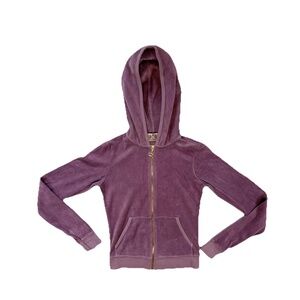 Juicy Couture Size M Limited Edition Hoodie Gold Crown Zipper Pull Violet NWT$98
